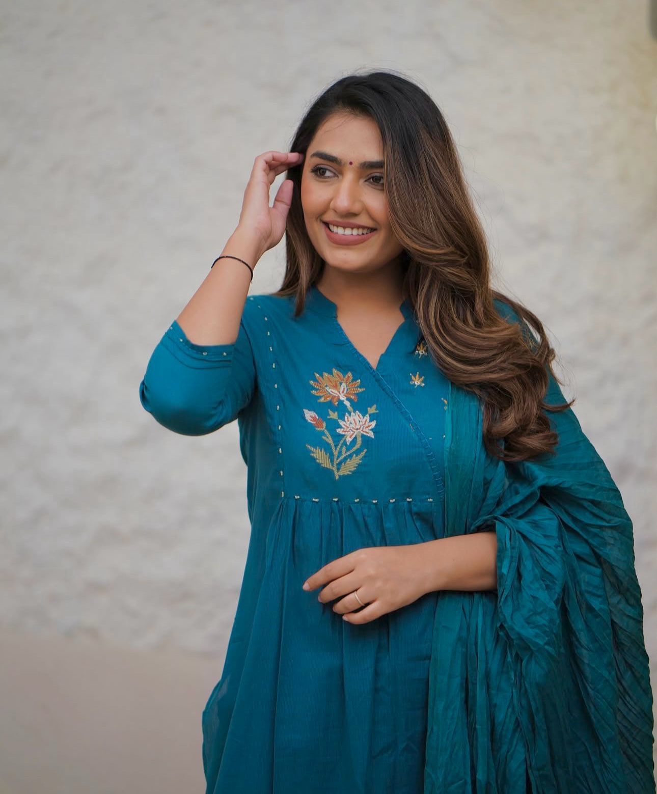 Beautiful cotton Kurti, pant and dupatta set