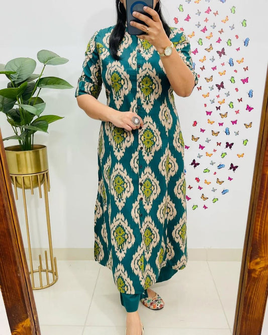 Aline Pattern Paried For Green Mix Colour